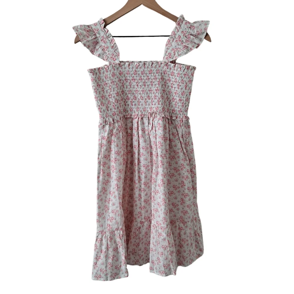 Janie and Jack The Emily floral smocked Sundress Dress Petal pink - Picture 2 of 9